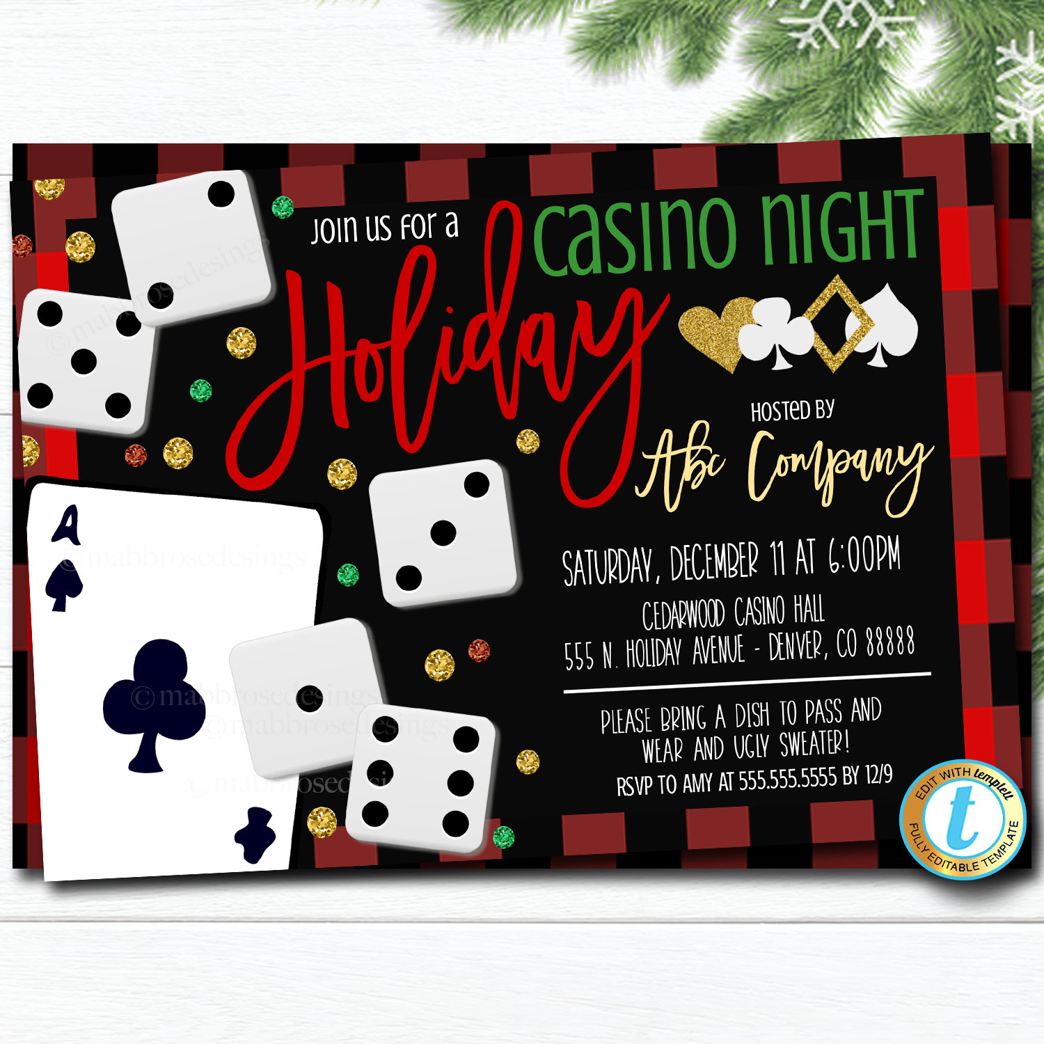 casino theme holiday party