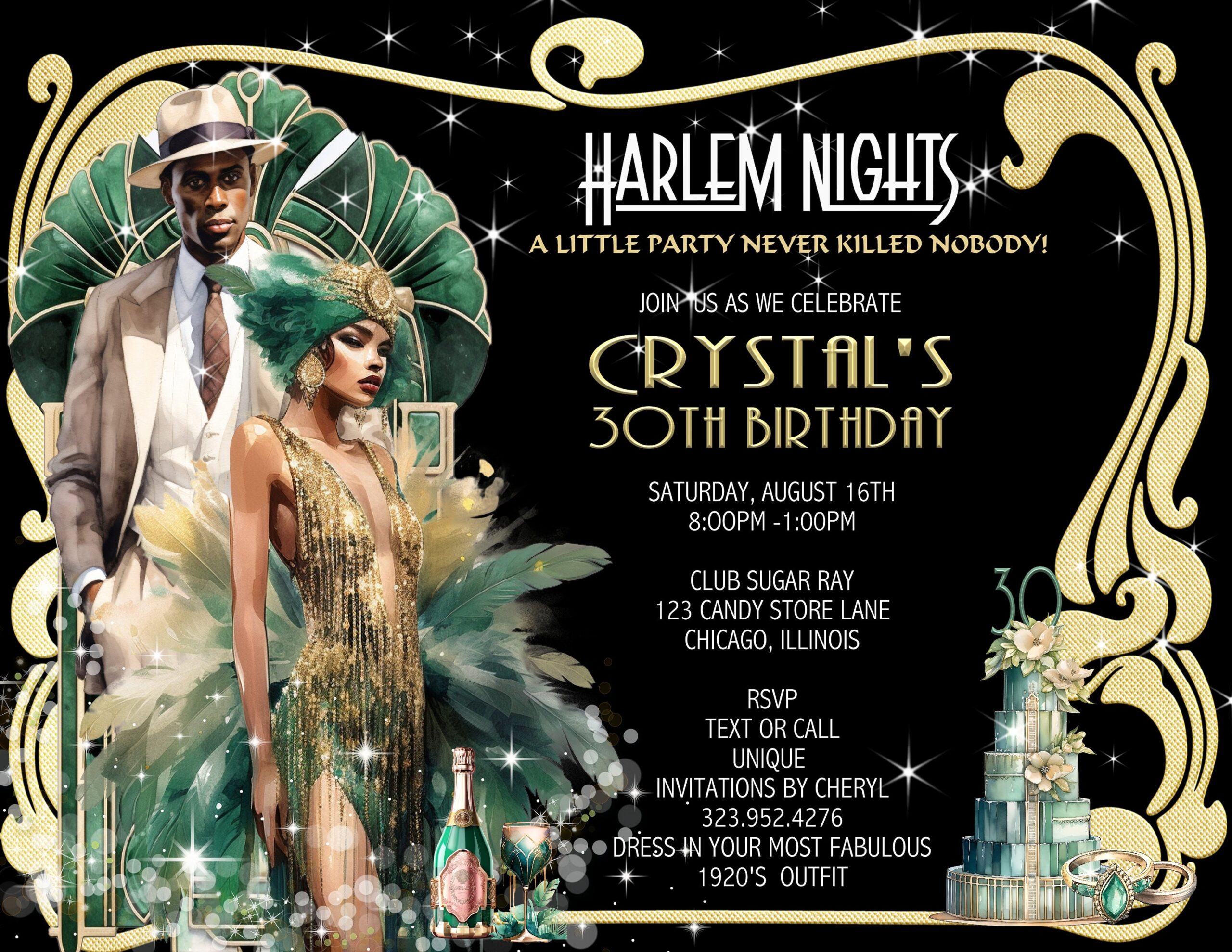 harlem nights birthday theme